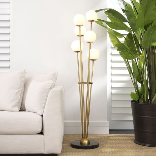 Lampe sur pied - TORTORA - EICHHOLTZ - en laiton / en acier inoxydable poli / en verre