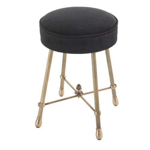 Tabouret contemporain - WEBSTER - EICHHOLTZ - avec piètement en laiton / tapissé / rond