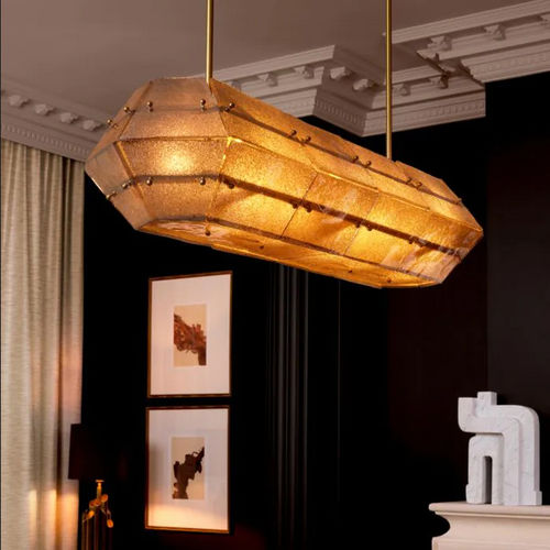 Lustre contemporain - FERRUCCI - EICHHOLTZ - en verre / en laiton / 6 ampoules