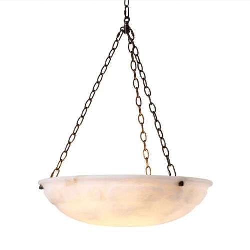 Lustre contemporain - NOVARA - EICHHOLTZ - en albâtre / 3 ampoules / professionnel