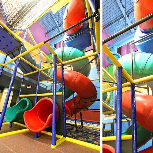 Toboggan tournant - CUSTOM  - Soft Play LLC - pour aire de jeux / multiple / tubulaire