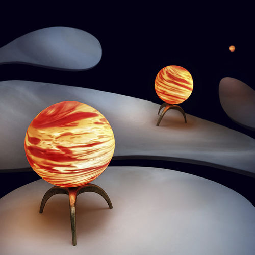 Lampe de table - SUNSET  - Semeur d'étoiles - en bronze / en verre soufflé / contemporaine