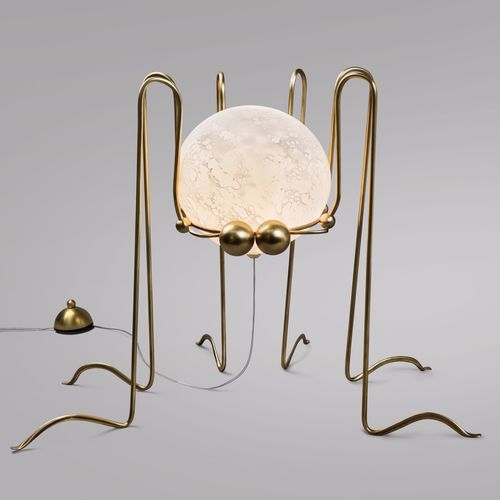 Sculpture en laiton - ARAIGNÉE - Semeur d'étoiles - en verre soufflé / à poser / professionnelle