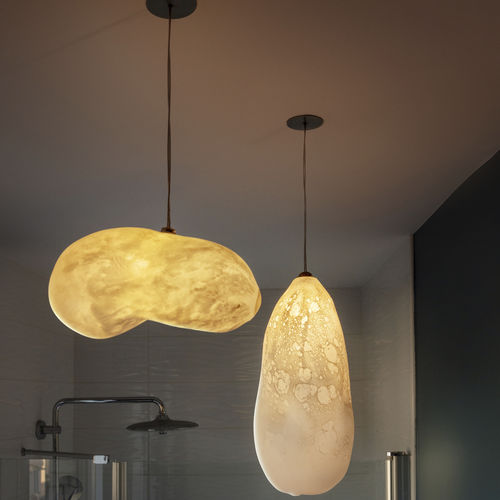 Suspension - M&Eacute;T&Eacute;ORES - Semeur d'étoiles - en métal / en verre soufflé / design organique