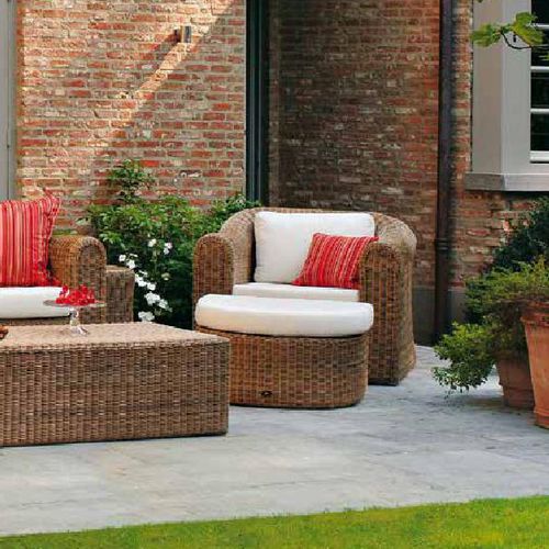 Fauteuil contemporain - BALI - BOREK parasols | outdoorfurniture - en Sunbrella® / en fibres synthétiques / avec repose-pieds