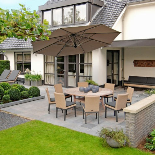 Parasol rond - RODI - BOREK parasols | outdoorfurniture - orientable / déporté / en Batyline®
