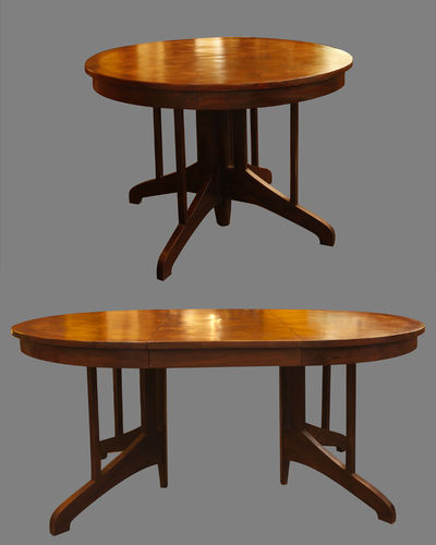 Table classique - FTA HP DINX  - MATAHATI - en teck / ronde / à rallonge