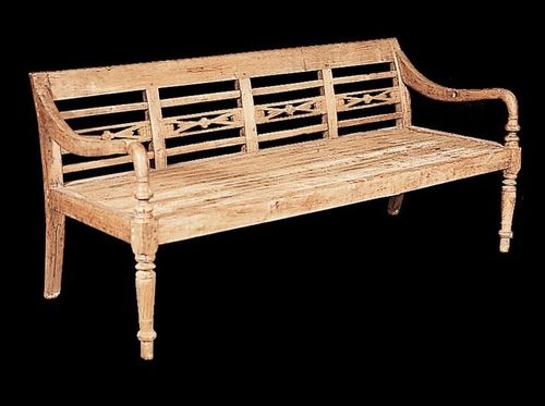 Banc classique - FBE COL LAT - MATAHATI - en teck / avec dossier / en matières recyclées