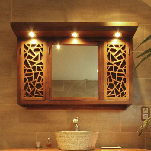 Miroir de salle de bain mural - FAR CHI PHARL  - MATAHATI - contemporain / carré / en bois