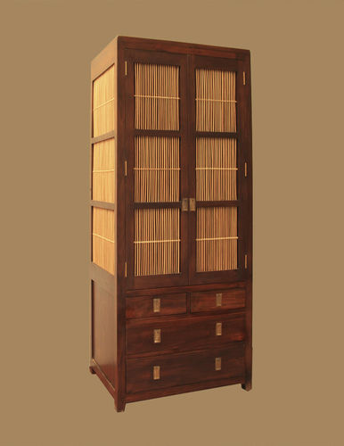 Armoire de style - MATAHATI - en teck / en bambou / à portes battantes