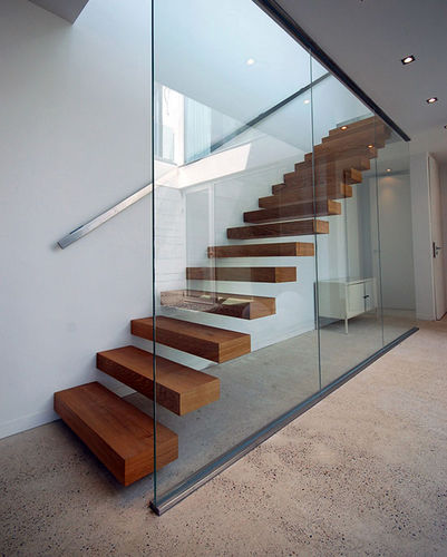 Escalier droit - KONSOL - KOZAC - quart tournant / à marches en bois / à marches en verre