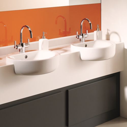 Plan vasque double - Venesta - en Solid Surface / à usage professionnel
