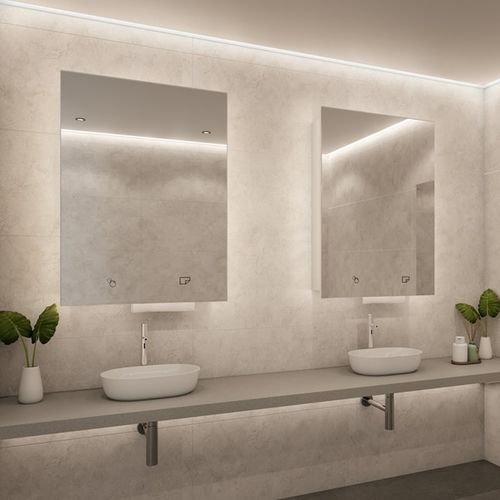 Miroir de salle de bain mural - Venesta - professionnel / contemporain / rectangulaire