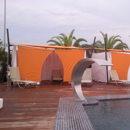 Cabine de jardin professionnelle - CABINE DE MASSAGE  - Atelier Aude Cayatte - en toile