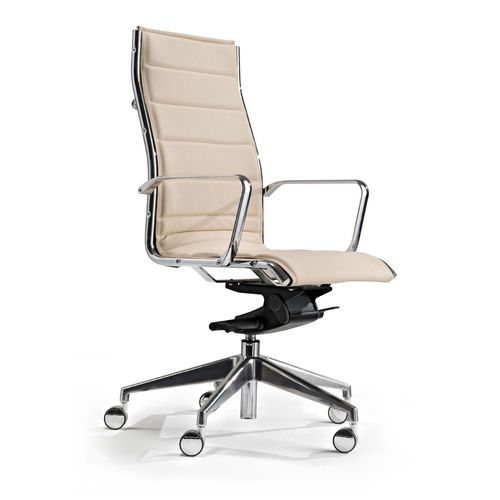 Fauteuil de direction contemporain - Styloffice S.p.a. - en cuir / en métal / en aluminium poli