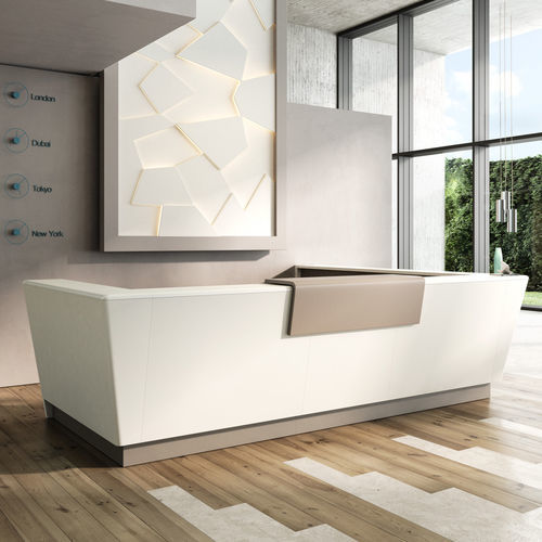 Banque d'accueil modulable - PRIOR - Styloffice S.p.a. - courbée / en bois / en cuir