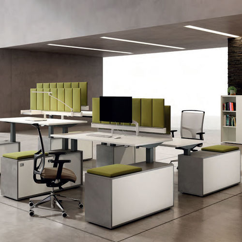 Bureau sur pied - SIT N' STAND - Styloffice S.p.a. - pour 2 personnes / contemporain / en bois