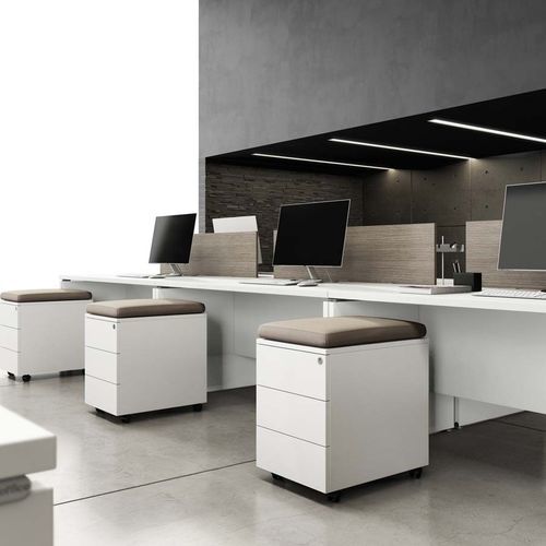 Caisson de bureau en métal - GLAM G3 - Styloffice S.p.a. - à 3 tiroirs / à roulettes / à clé