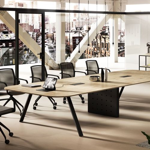 Table de conférence contemporaine - NATIVA - Styloffice S.p.a. - bois / en métal / en cristal