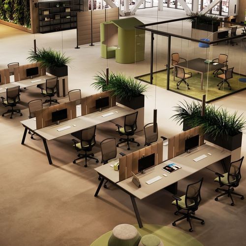 Bureau pour open space - NATIVA - Styloffice S.p.a. - sur pied / pour 2 personnes / de 2 à 4 personnes