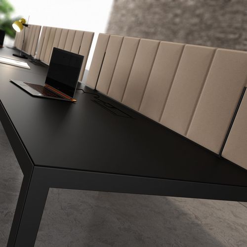 Séparateur de bureau sur bureau - KAY4 O - Styloffice S.p.a. - stratifié / gris / vert