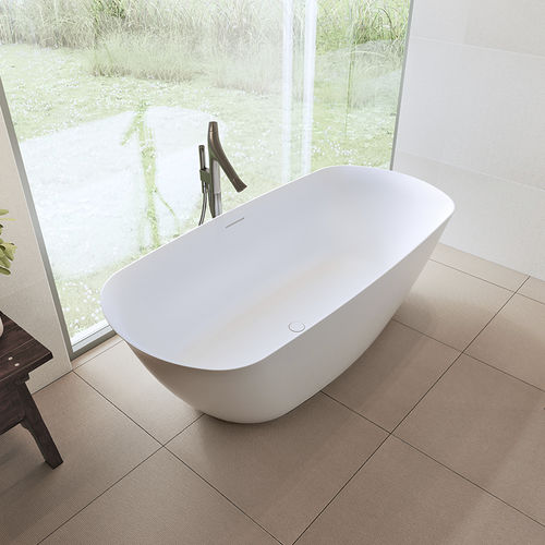 Baignoire ovale - BILO - RIHO - en îlot / en Solid Surface / blanche