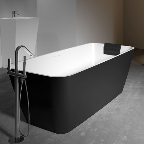 Baignoire à poser - MALAGA - RIHO - en Solid Surface / blanche / noire