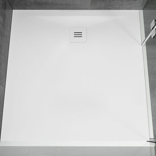 Receveur de douche carré - VELVET SOLE - RIHO - à encastrer / extra plat / en Solid Surface