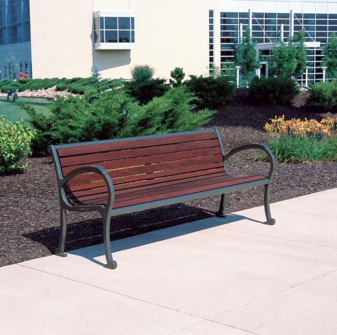 Banc public contemporain - 165 - DuMor, Inc. - en bois / en plastique / avec dossier