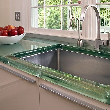 Plan de travail en verre - THICKGLASS™  - Aag-glass - de cuisine / à bords ronds