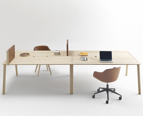 Bureau pour open space - HELDU - Alki - contemporain / en bois / en cuir