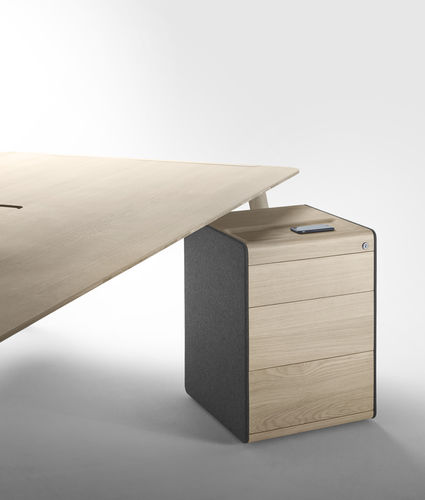 Caisson de bureau en bois - HELDU - Alki - en cuir / à 3 tiroirs