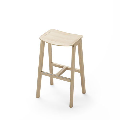 Tabouret de bar contemporain - HELDU - Alki - en cuir / en simili cuir / en chêne