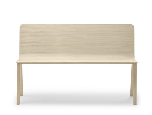 Banc contemporain - HELDU - Alki - en bois / avec dossier / tapissé