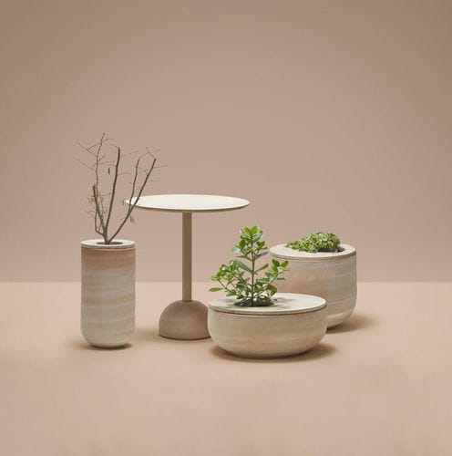 Pot de fleur en terracotta - LUR - Alki - en chêne / rond / résidentiel