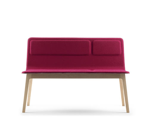 Banc contemporain - LAIA - Alki - en chêne / en tissu / en cuir