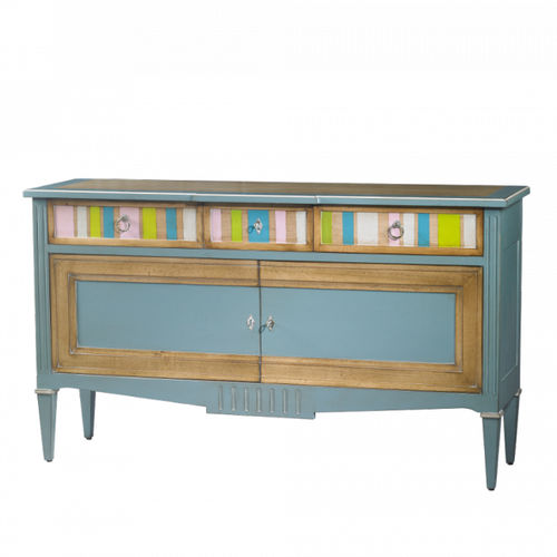 Buffet de style Directoire - RECAMIER : 35019 - LABARERE - en bois laqué / noir / gris
