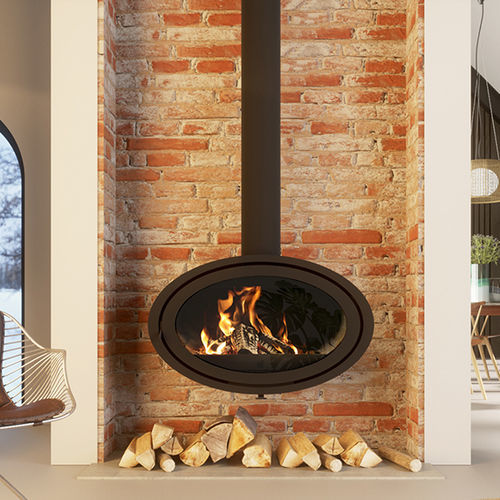 Poêle à bois - Dik Geurts - Oval Front, Fixed - DRU - 5 kW - 10 kW / suspendu / contemporain