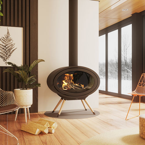 Poêle à bois - Dik Geurts - Oval Front, Legs - DRU - 5 kW - 10 kW / sur pieds / contemporain