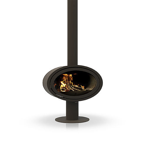 Poêle à bois - Dik Geurts - Oval Front, Base - DRU - au sol / contemporain / en acier