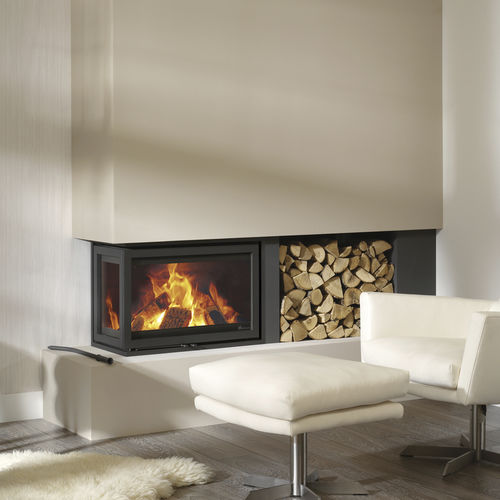 Insert de cheminée d'angle - Dik Geurts - Instyle Corner 660 Low - DRU - à bois / en acier / contemporain