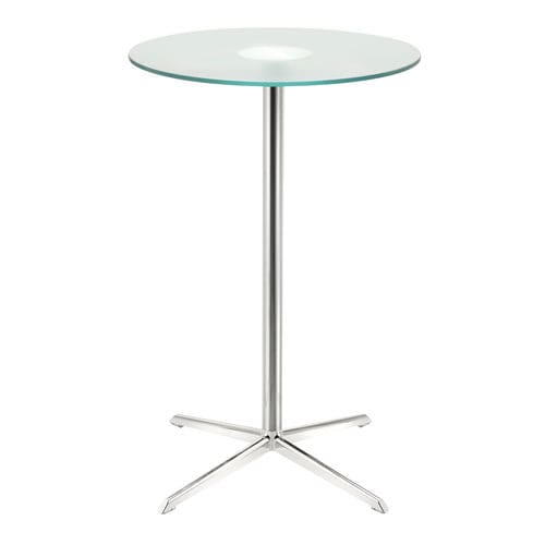 Table mange-debout contemporaine - GLOSS - Connection - en noyer / en verre dépoli / en aluminium