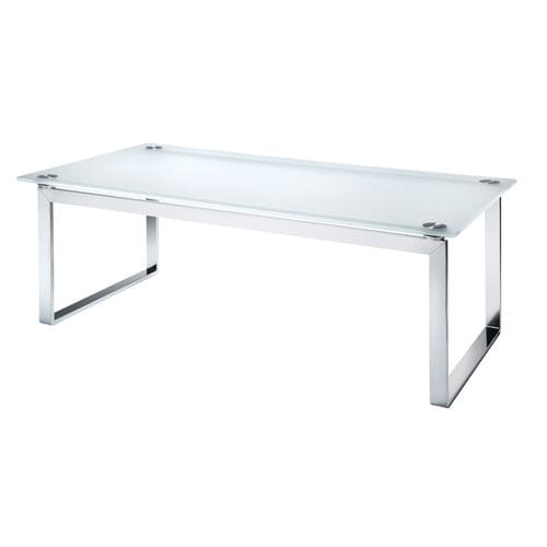 Table basse contemporaine - EQUITY - Connection - en verre dépoli / en métal chromé / rectangulaire