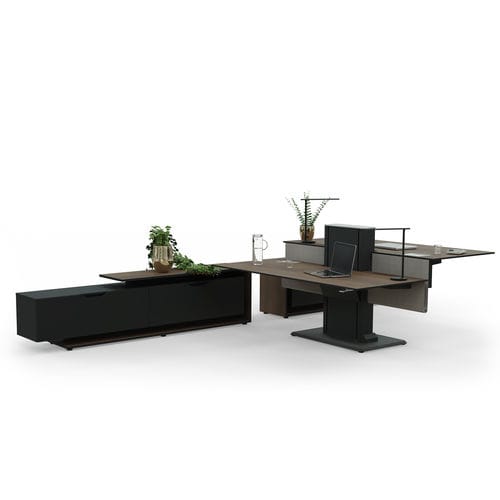 Bureau pour open space - HighONE DOUBLE - Leuwico - sur pied / de 2 à 4 personnes / contemporain