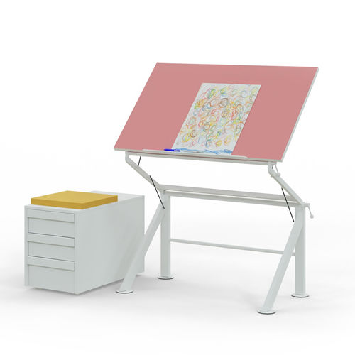 Bureau sur pied - ZIPPO - Leuwico - contemporain / en acier / droit