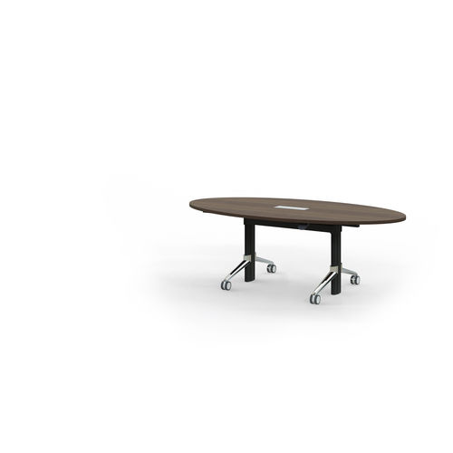 Table de réunion contemporaine - GO2MOVE - Leuwico - en bois / avec piètement en aluminium / rectangulaire
