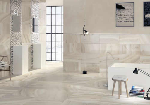 Carrelage en grès cérame - RIVERLAND : WHITE - Century - poli / de salle de bain / de sol