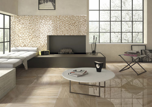 Carrelage en grès cérame - RIVERLAND : BROWN - Century - brillant / d'intérieur / de sol
