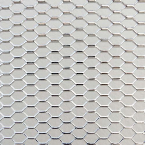 Maille métallique architecturale - Actis Furio - à maillage hexagonal / déployé / argentée