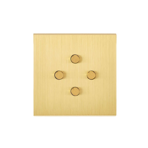Interrupteur bouton poussoir - Confidence - MOD ELEC - encastré / quadruple / en laiton